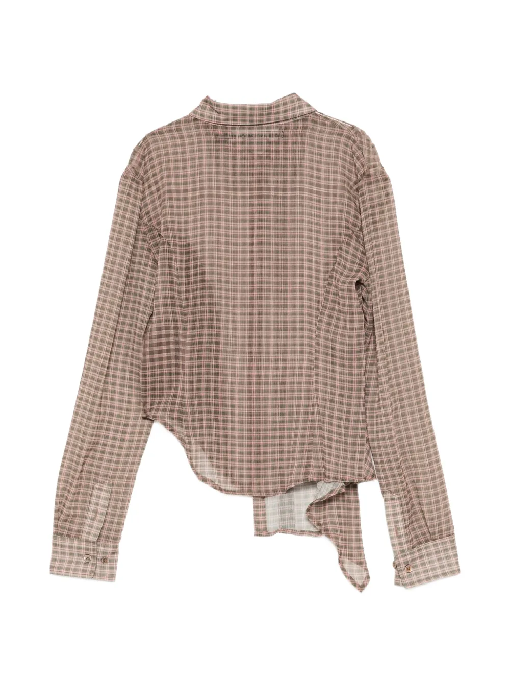 Andersson Bell Asymmetrisch geruite blouse Beige