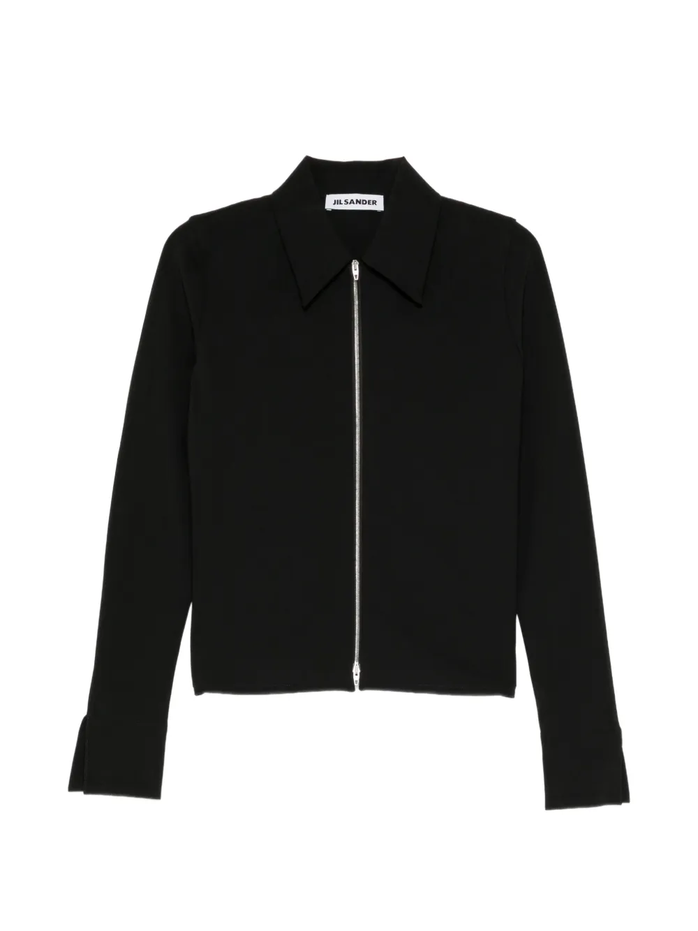 Jil Sander Zip-up Pointed-collar Jacket In Black