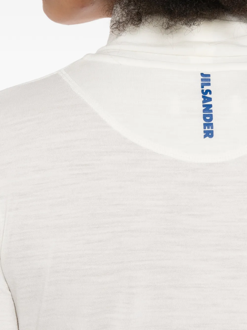Jil Sander Top met hoge hals en lange mouwen Wit