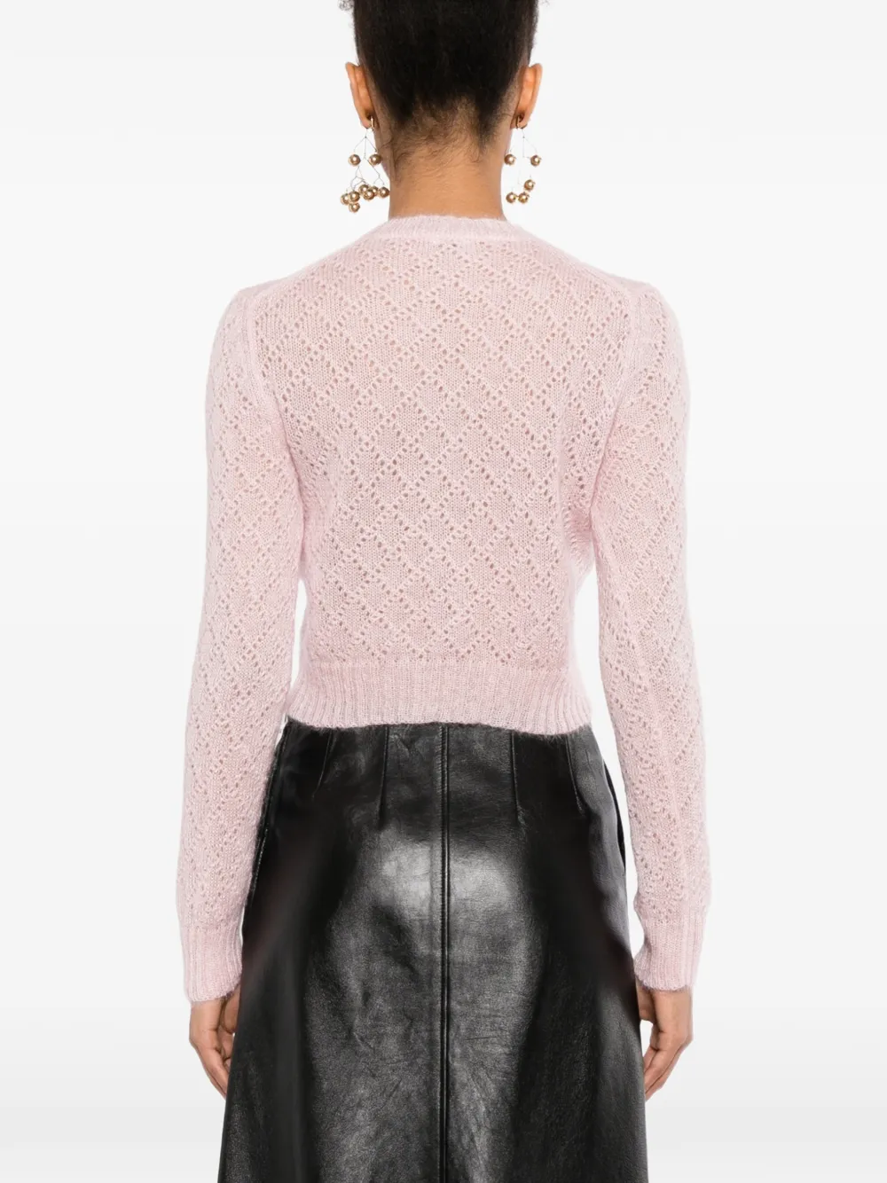 Jil Sander open-knit cropped sweater Roze