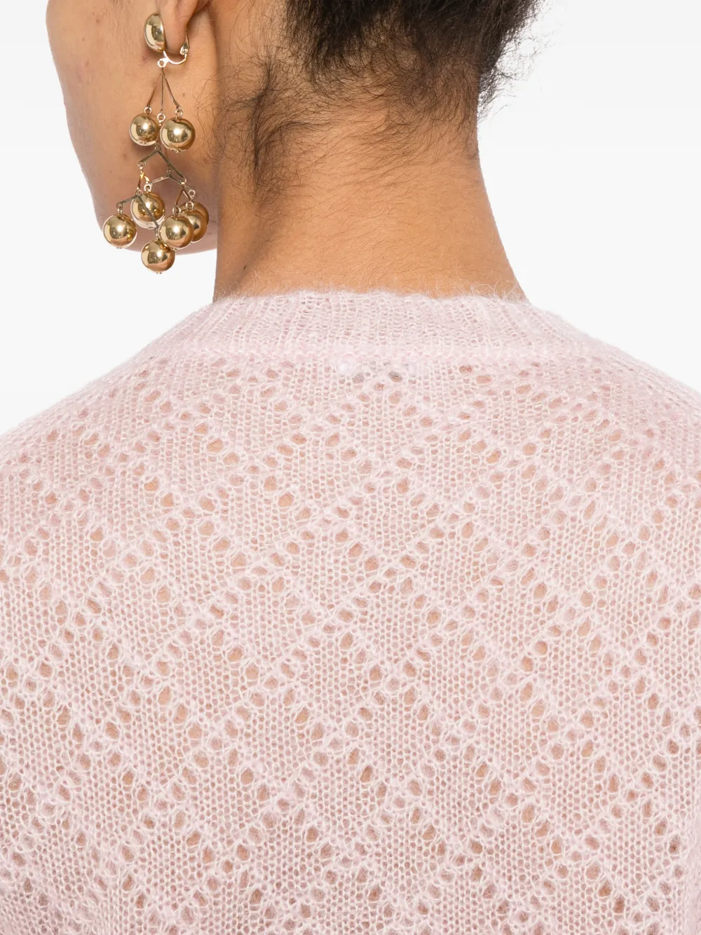 Jil Sander open-knit cropped sweater Roze