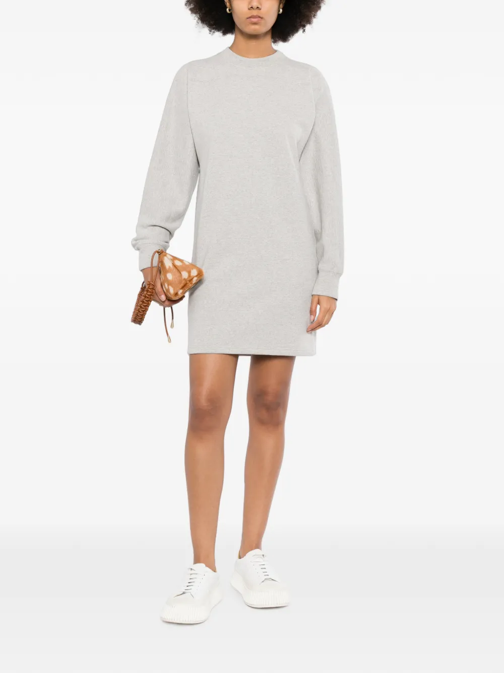 Jil Sander Jurk met ronde hals en lange mouwen Grijs