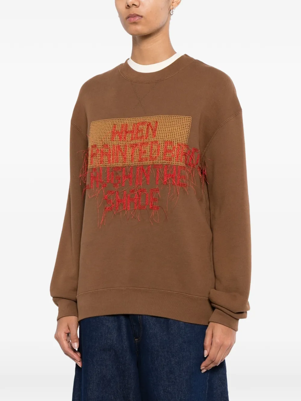 JW Anderson embroidered-slogan sweater Bruin