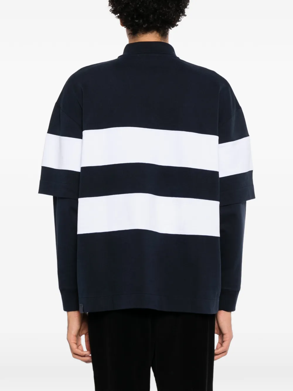 DARKPARK Gestreept poloshirt met dubbele mouwen Blauw