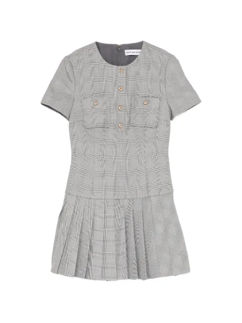 Self-Portrait check pleated dress