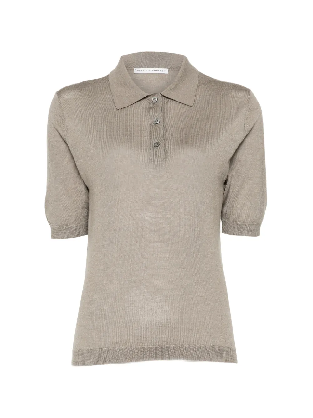 Studio Nicholson Fine-knit Polo Shirt In Brown