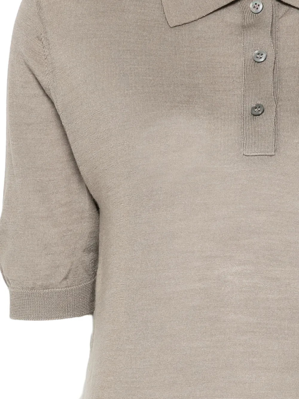 Studio Nicholson Fijngebreid poloshirt Bruin