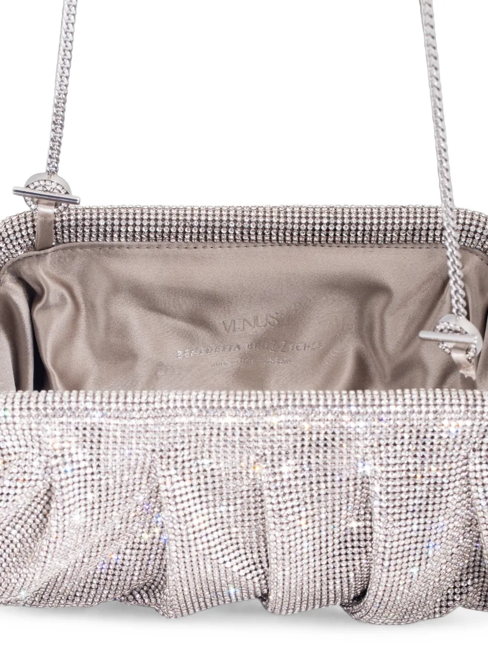 Benedetta Bruzziches Venus La Grande clutch verfraaid met kristal Zilver