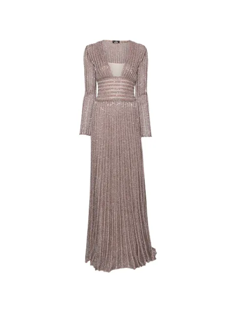 Missoni long-sleeve deep neckline maxi dress