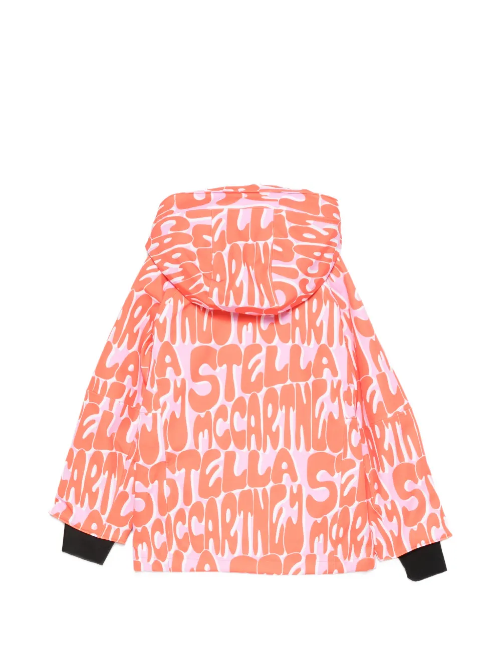Stella McCartney Kids Sneeuwjack met capuchon en logoprint Oranje