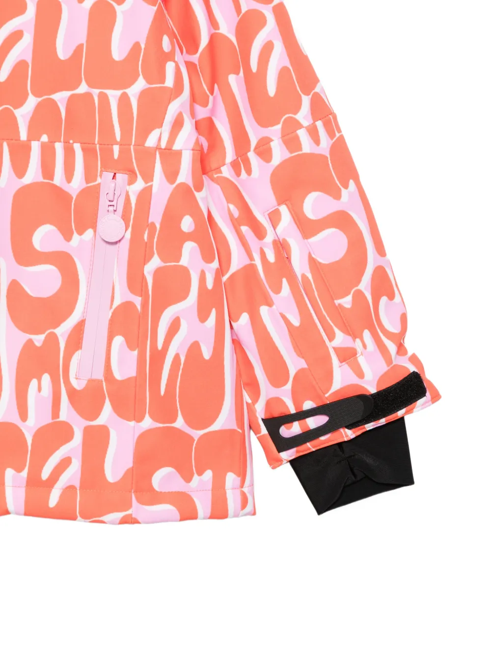 Stella McCartney Kids Sneeuwjack met capuchon en logoprint Oranje