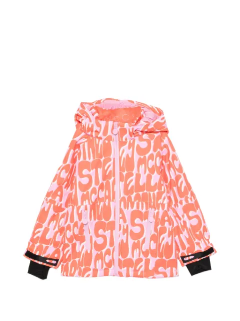 Stella McCartney Kids Jaqueta de neve com capuz e estampa de logo