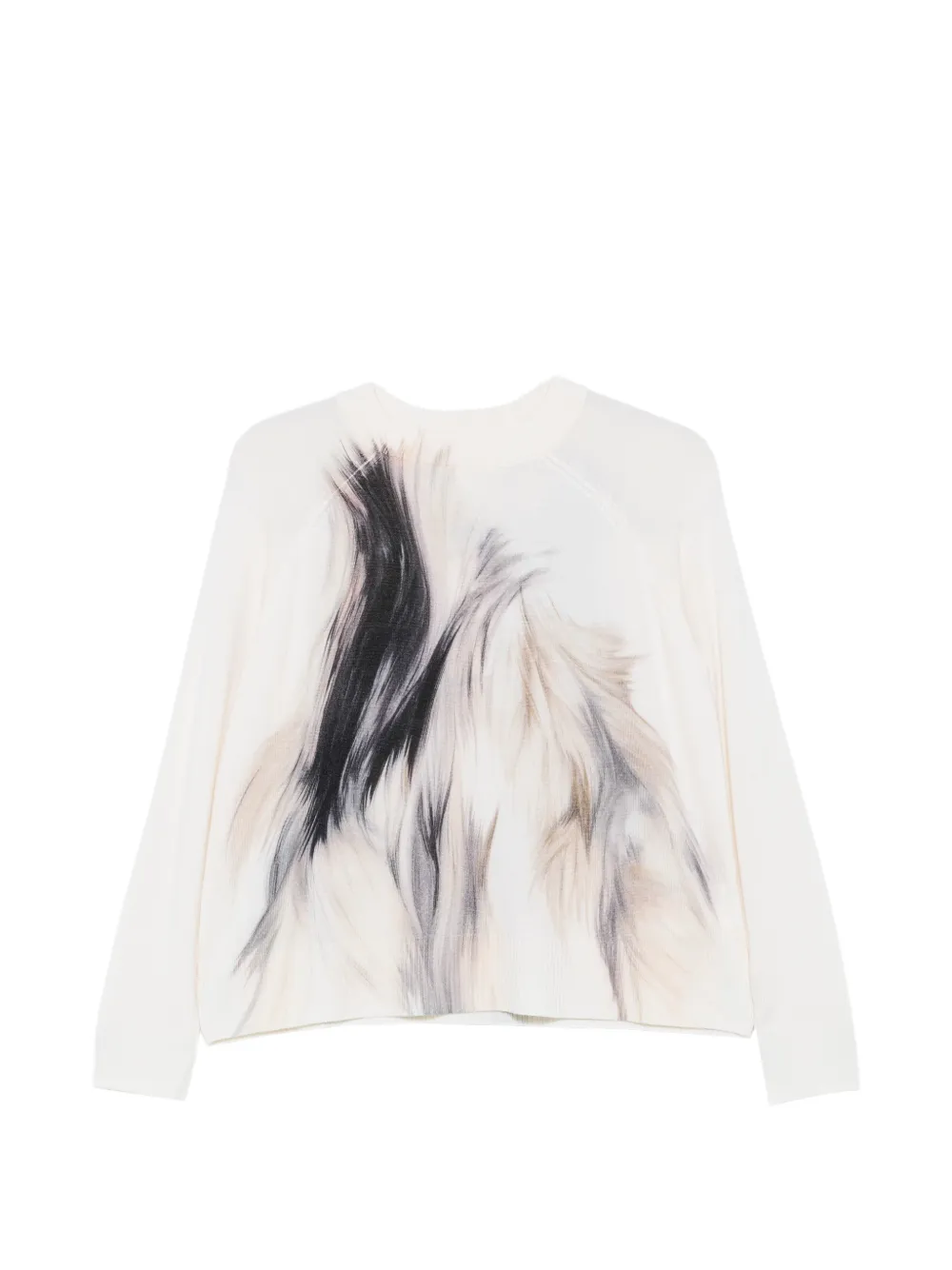 PSOPHIA graphic-print raglan-sleeve sweater
