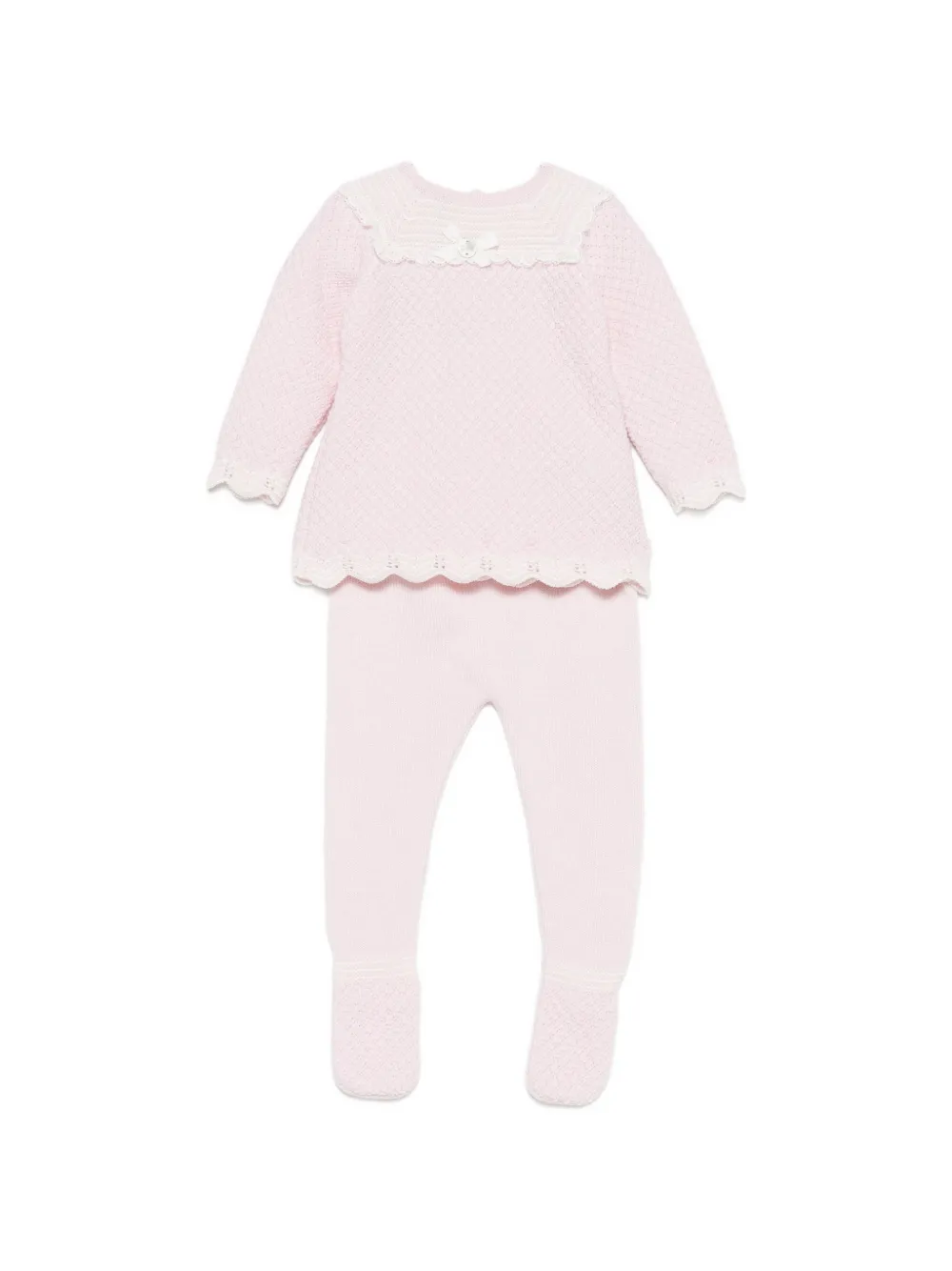 Paz Rodriguez scalloped-trim knitted set - Rosa