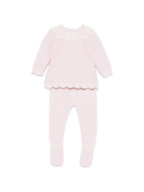 Paz Rodriguez scalloped-trim knitted set