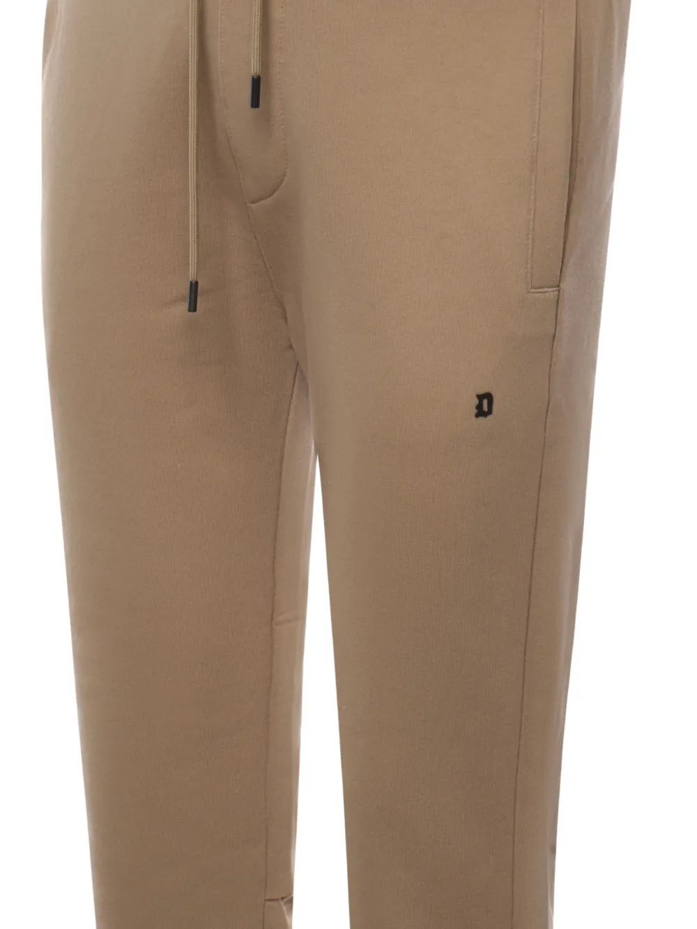 DONDUP logo-embroidered drawstring track pants Beige