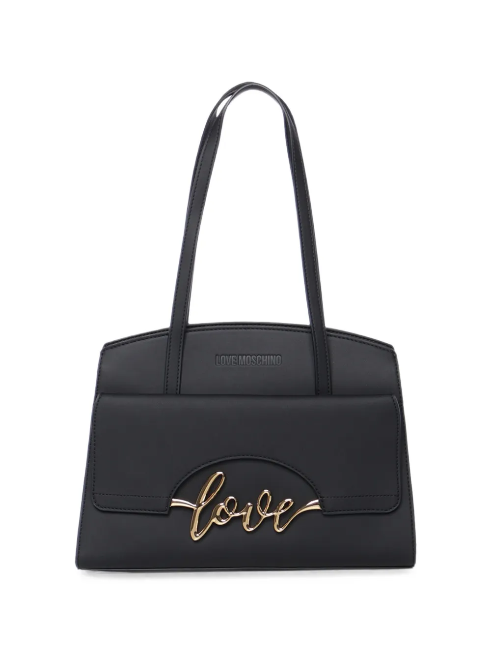 Love Moschino logo-plaque shoulder bag - Nero