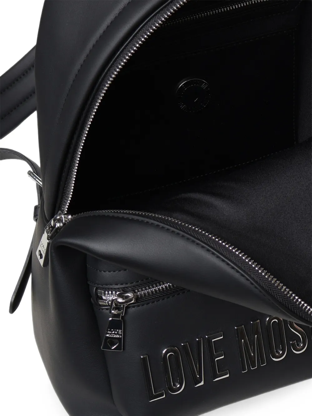 Love Moschino logo-plaque backpack Zwart