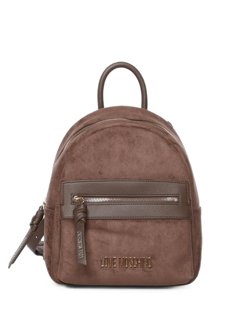 Love Moschino logo-plaque backpack - Marrone