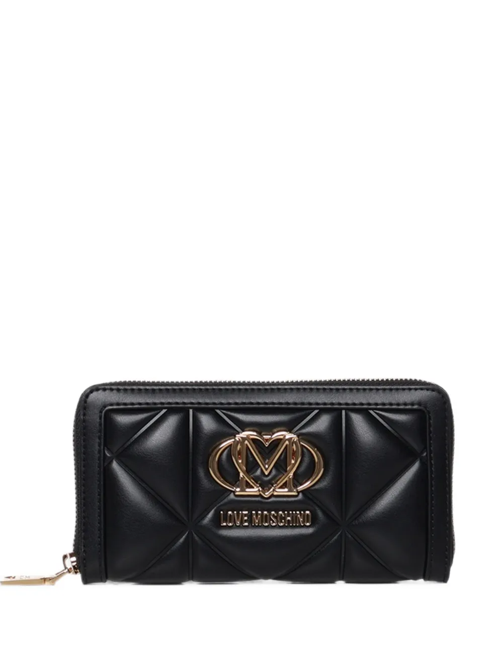 Love Moschino quilted logo-plaque wallet - Nero