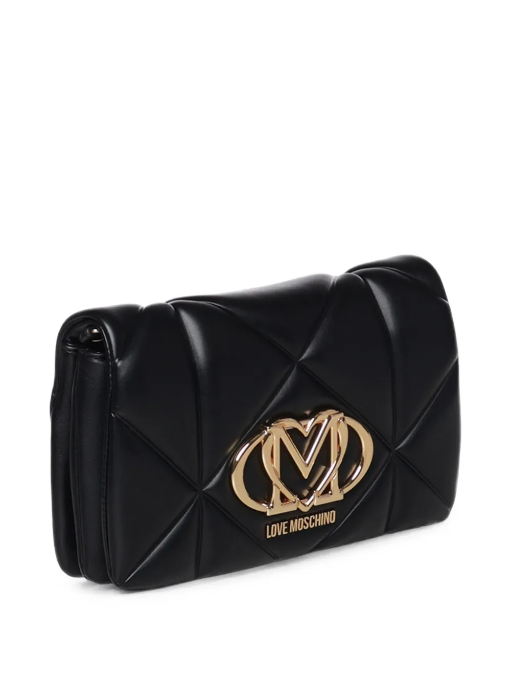 Love Moschino Schoudertas met logoplakkaat Zwart