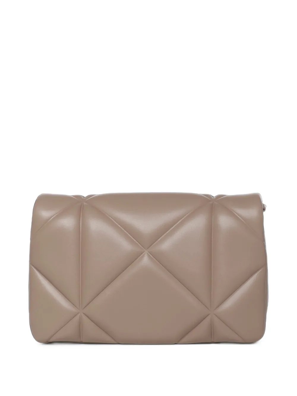 Love Moschino quilted logo-plaque shoulder bag Beige