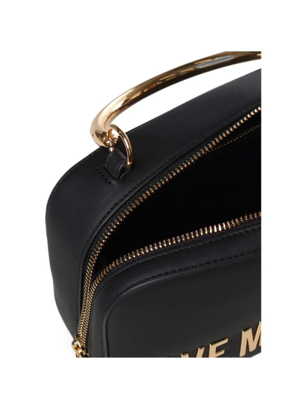 Love Moschino Shopper met metalen handvat en logo Zwart
