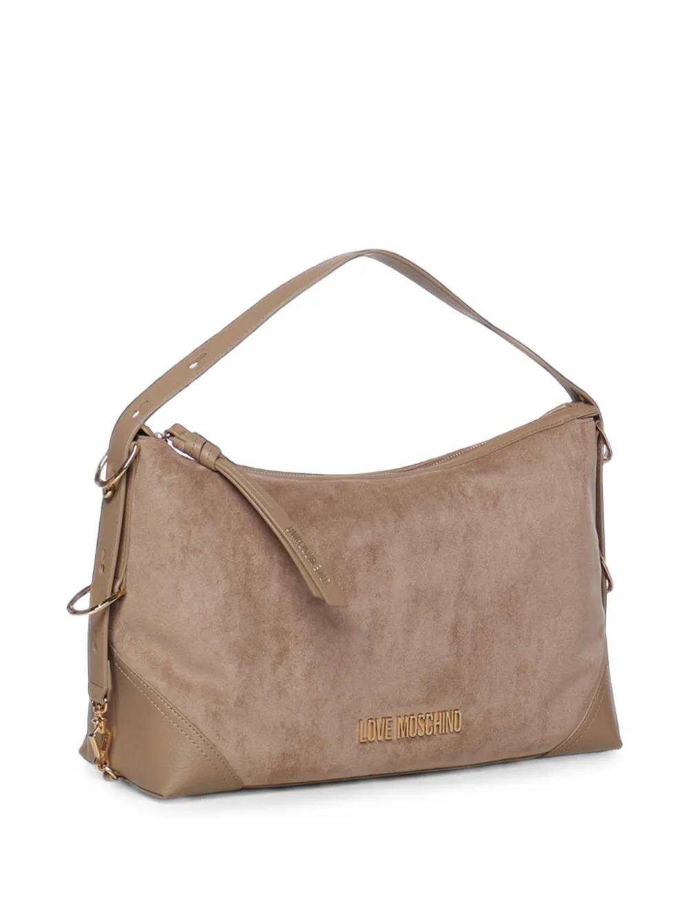 Love Moschino Schoudertas met logoplakkaat Beige