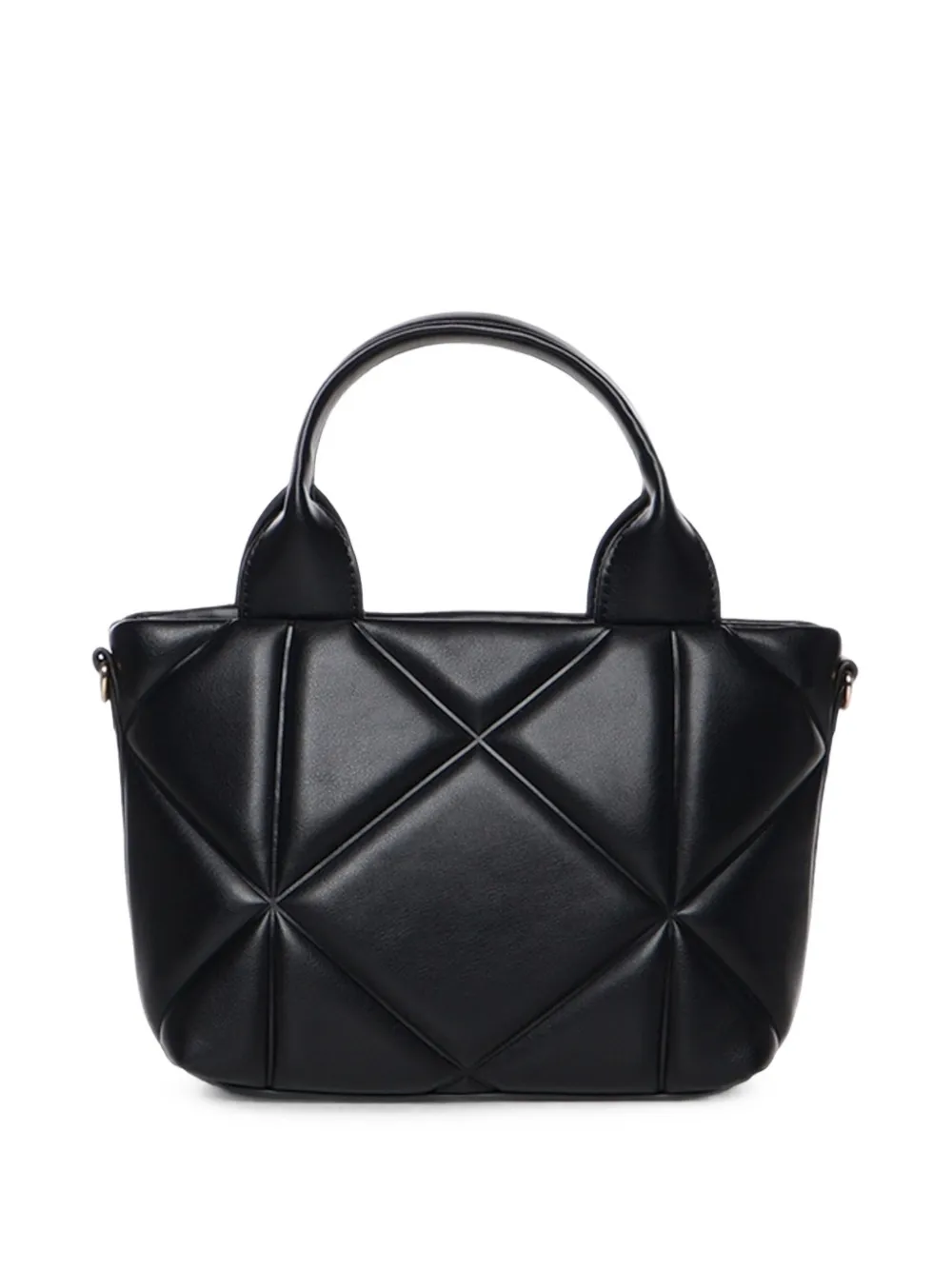 Love Moschino quilted logo-plaque tote bag Zwart