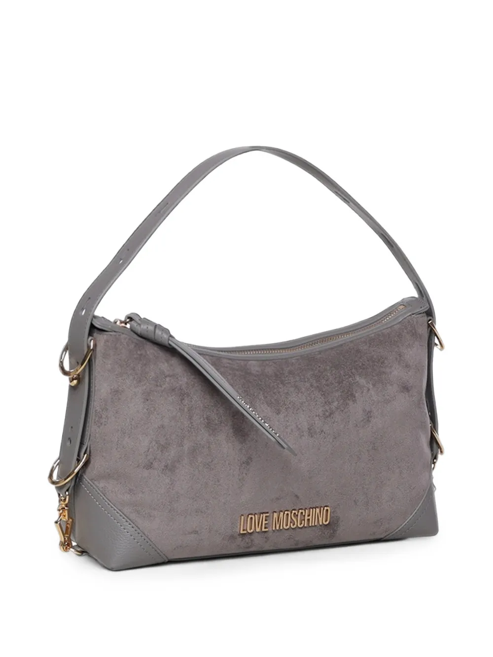 Love Moschino Schoudertas met logoplakkaat Grijs