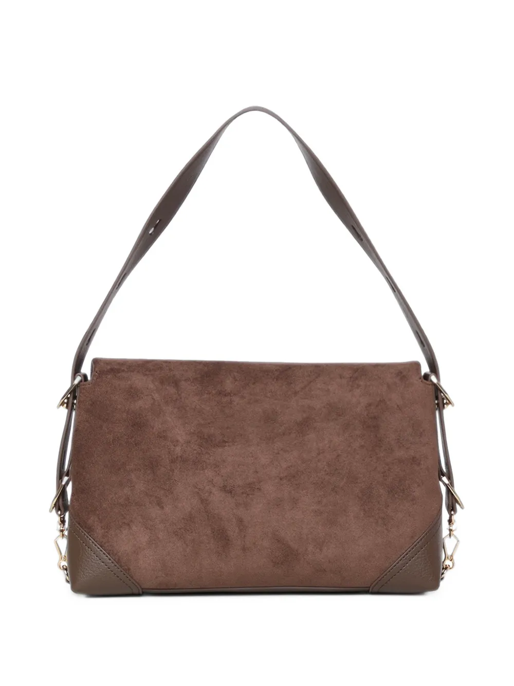 Love Moschino Suède schoudertas met logoplakkaat Bruin