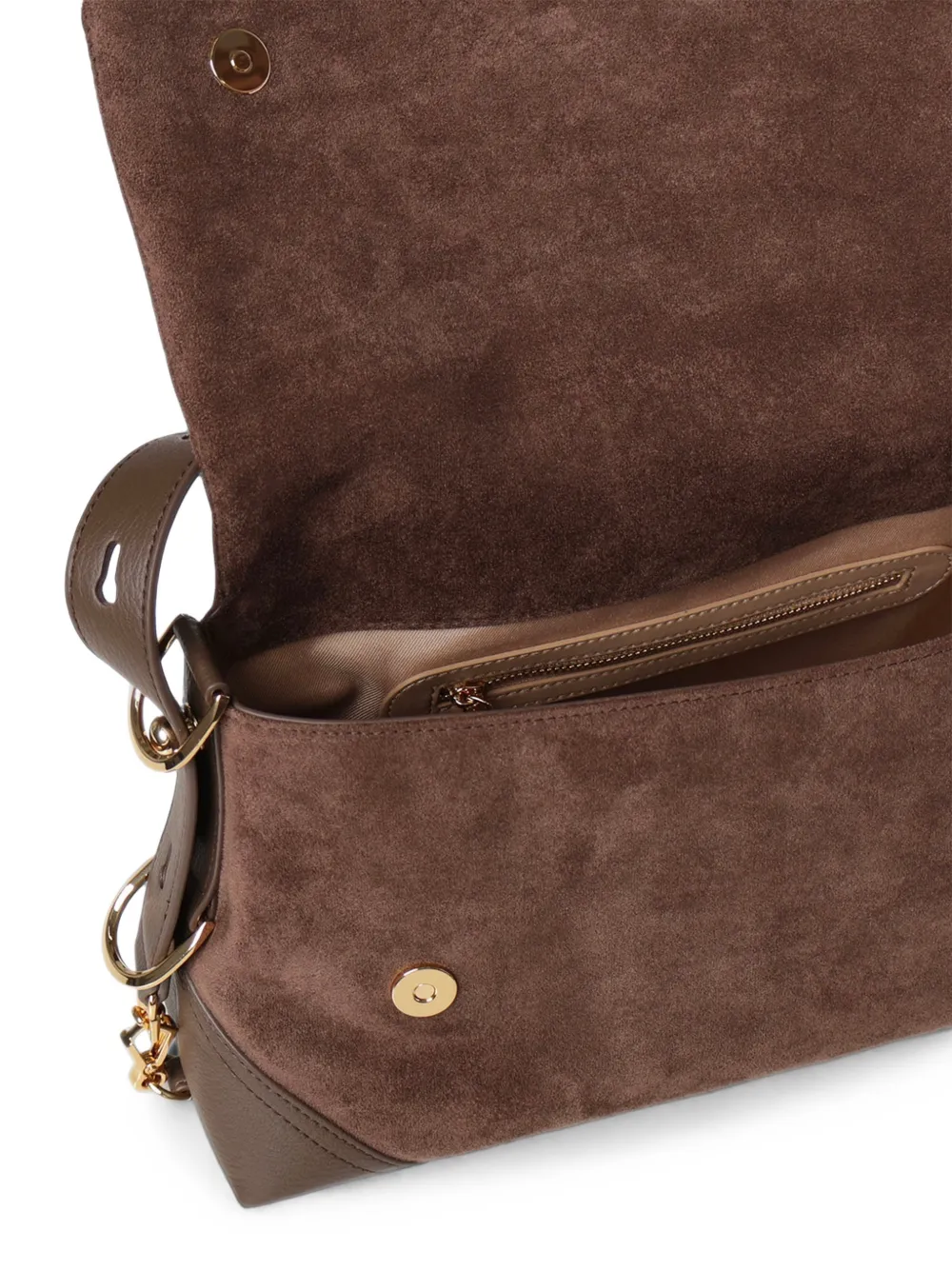 Love Moschino Suède schoudertas met logoplakkaat Bruin