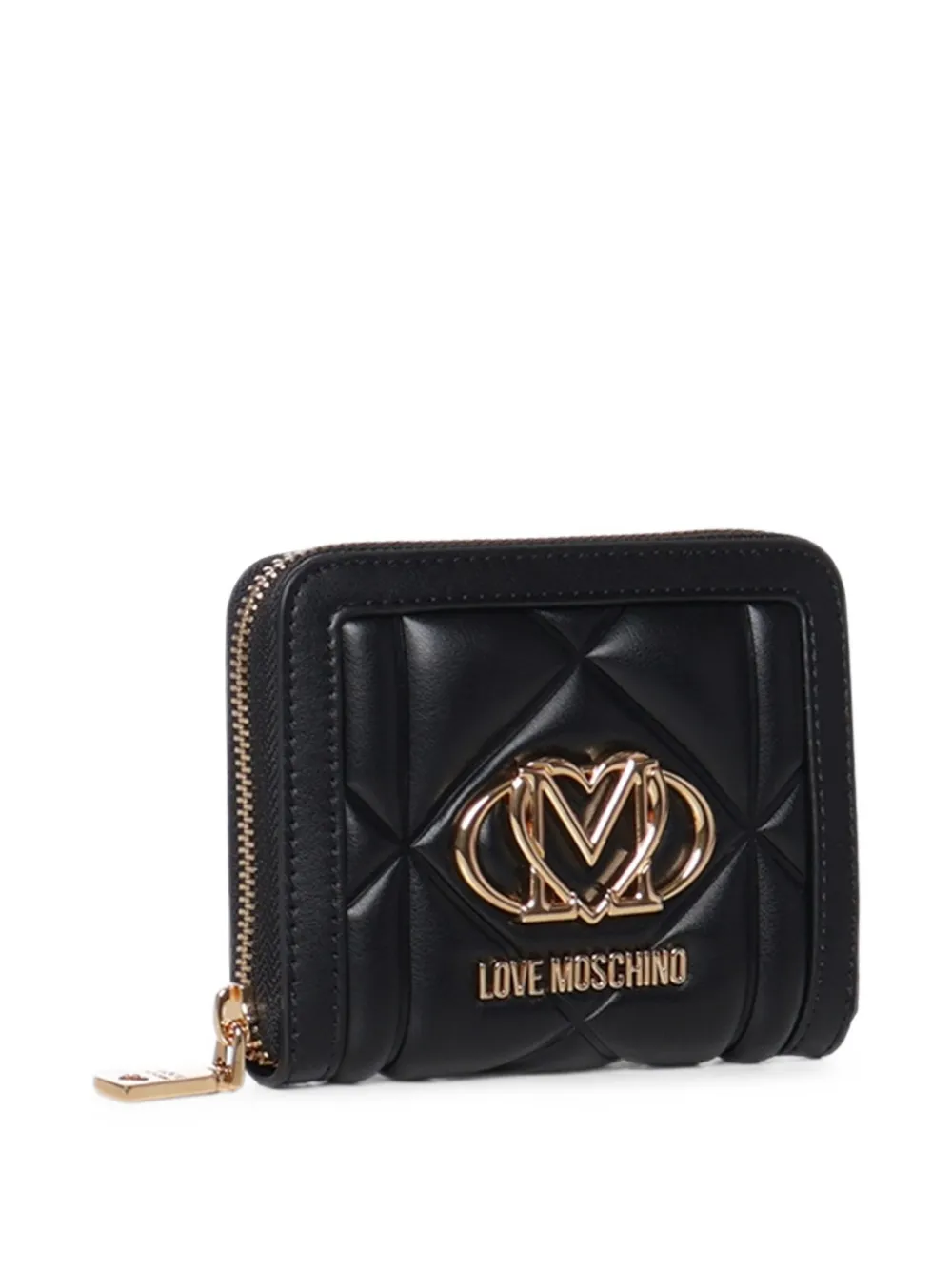 Love Moschino quilted logo-plaque wallet Zwart