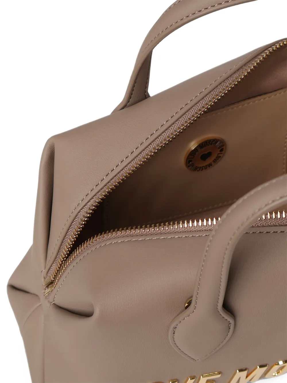 Love Moschino logo-lettering tote bag Beige