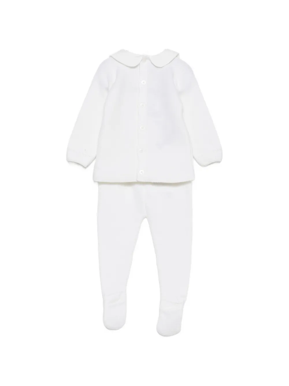 Paz Rodriguez cable-knit sweater and trousers set Wit