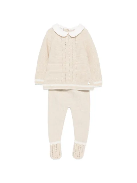 Paz Rodriguez peter pan collar knitted sweater and trousers set (set of two)