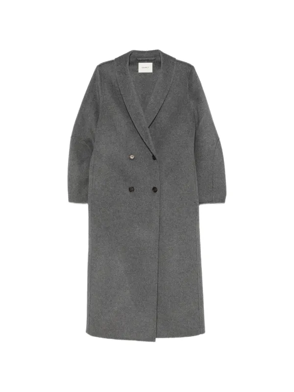 Lisa Yang Double-breasted Shawl-lapel Coat in Grey