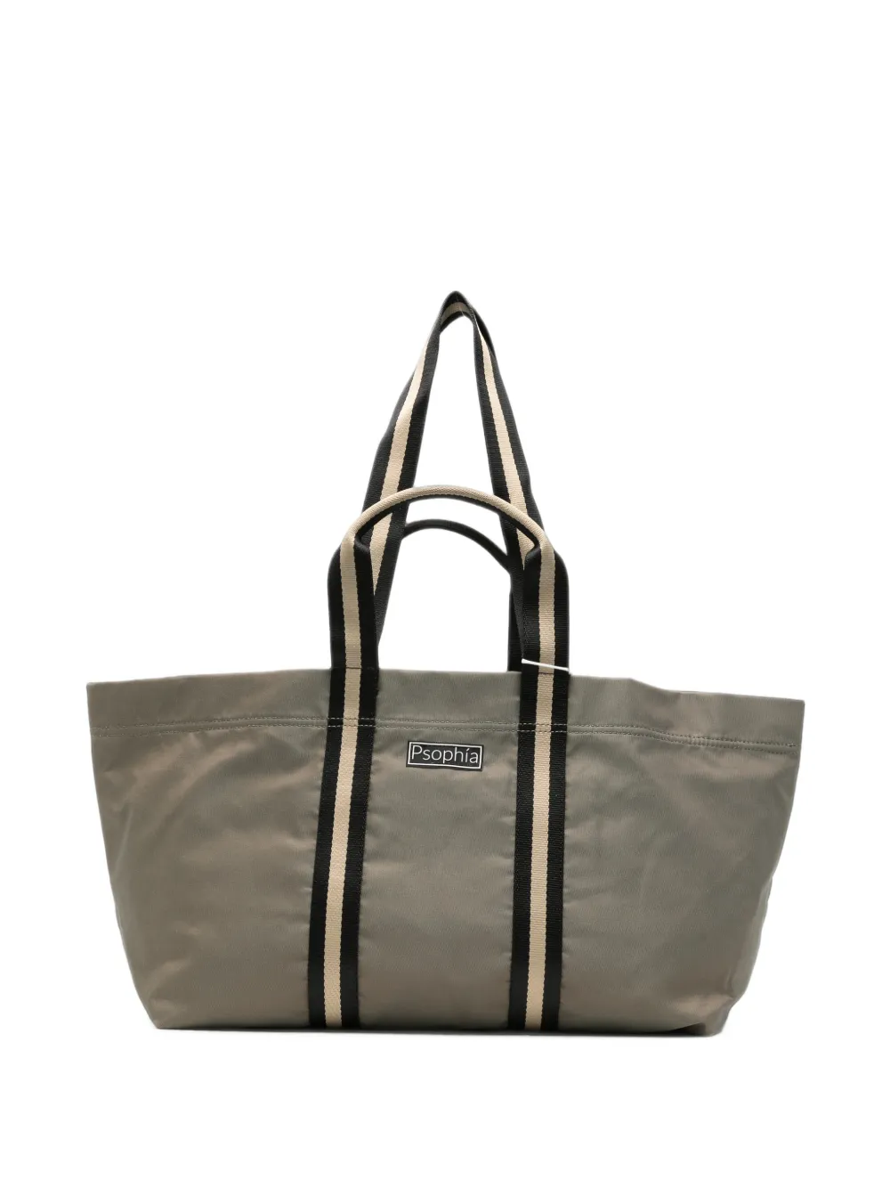 PSOPHIA logo-patch striped-strap tote bag