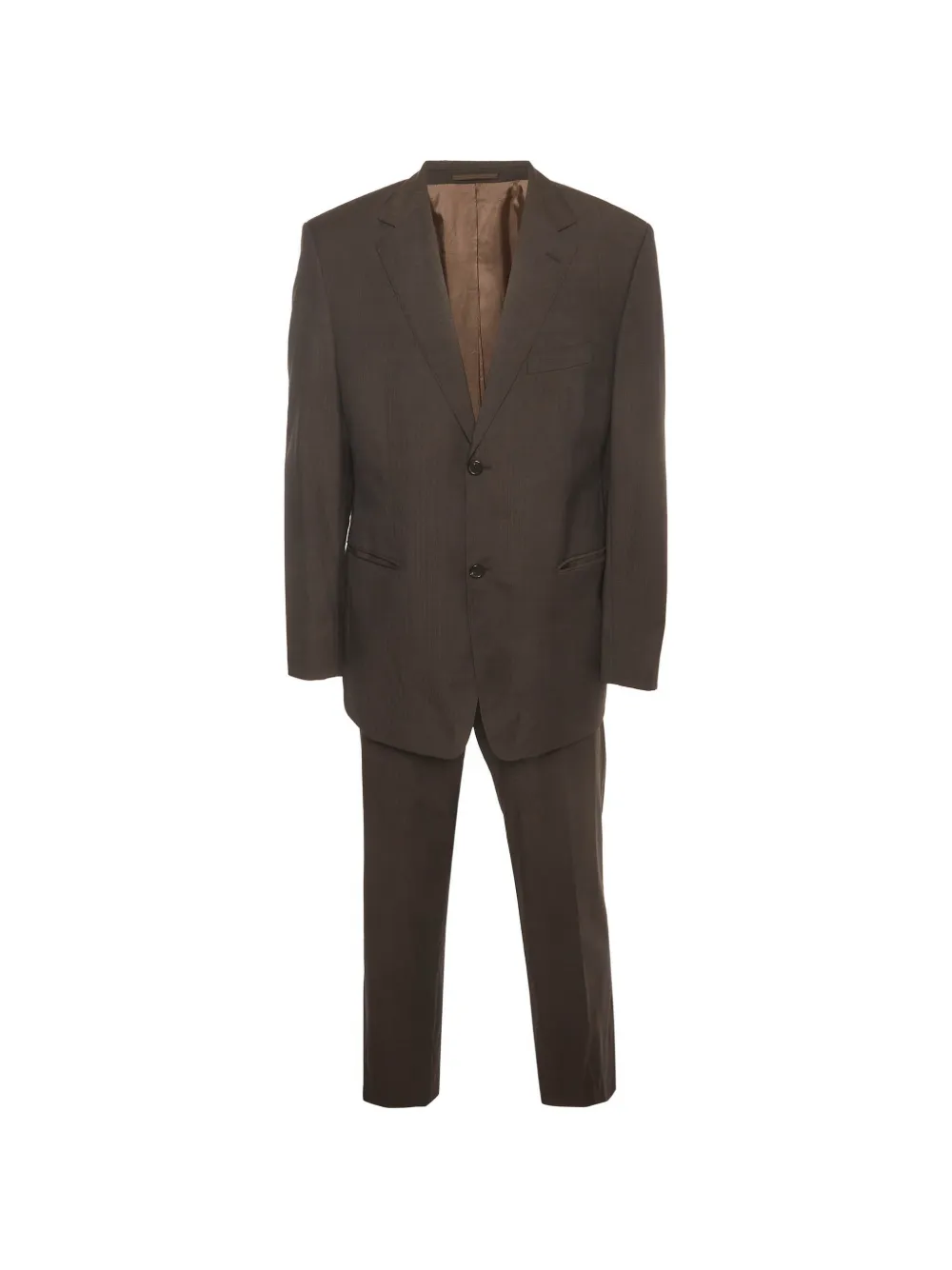 BOSS Tizian Parma pinstripe-pattern suit - Marrone