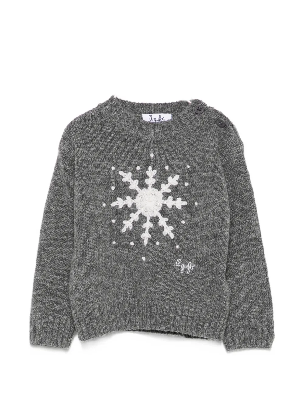 Il Gufo snowflake-embroidered sweater - Grigio