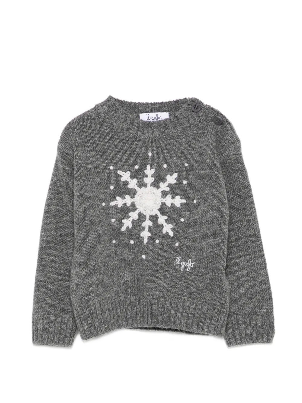 Il Gufo snowflake-embroidered sweater - Grigio
