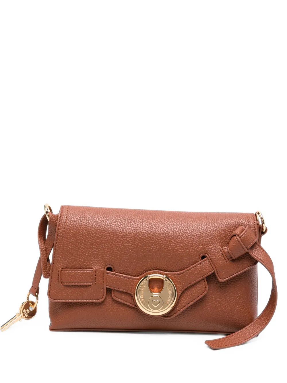 Love Moschino logo-plaque crossbody bag - Marrone