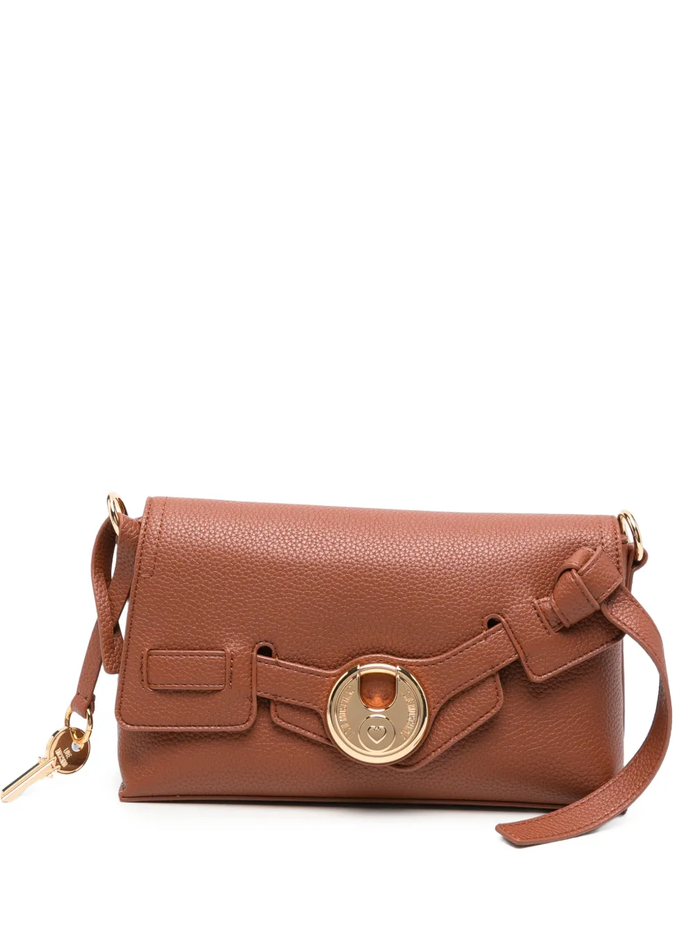 Love Moschino logo-plaque crossbody bag - Marrone