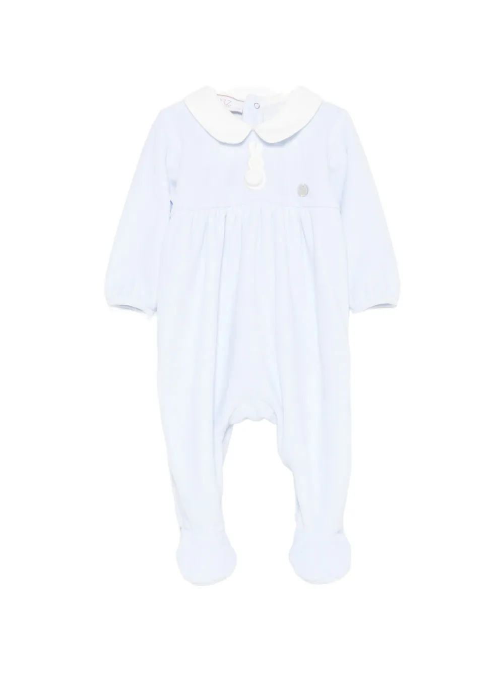 Paz Rodriguez Peter Pan collar rabbit-motif sleepsuit - Blau