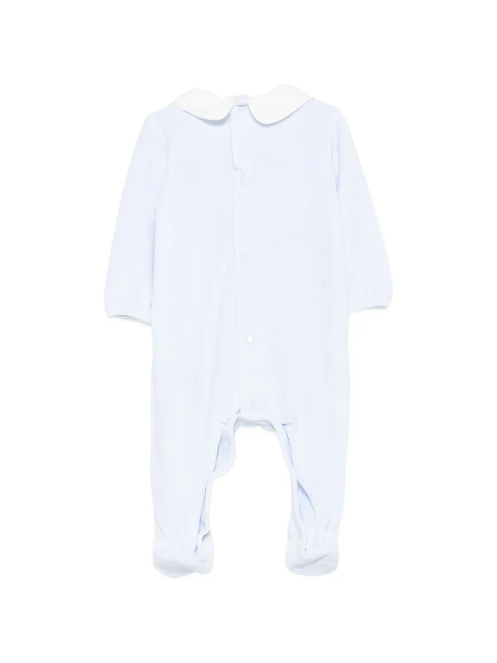 Paz Rodriguez Peter Pan collar rabbit-motif sleepsuit Blauw