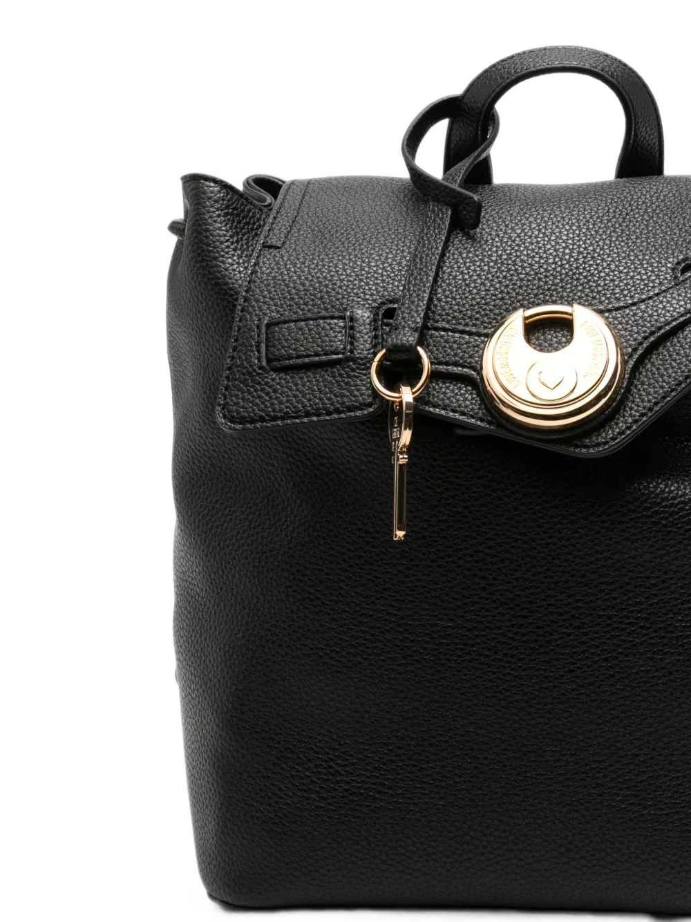 Love Moschino padlock-detail pebbled backpack Zwart