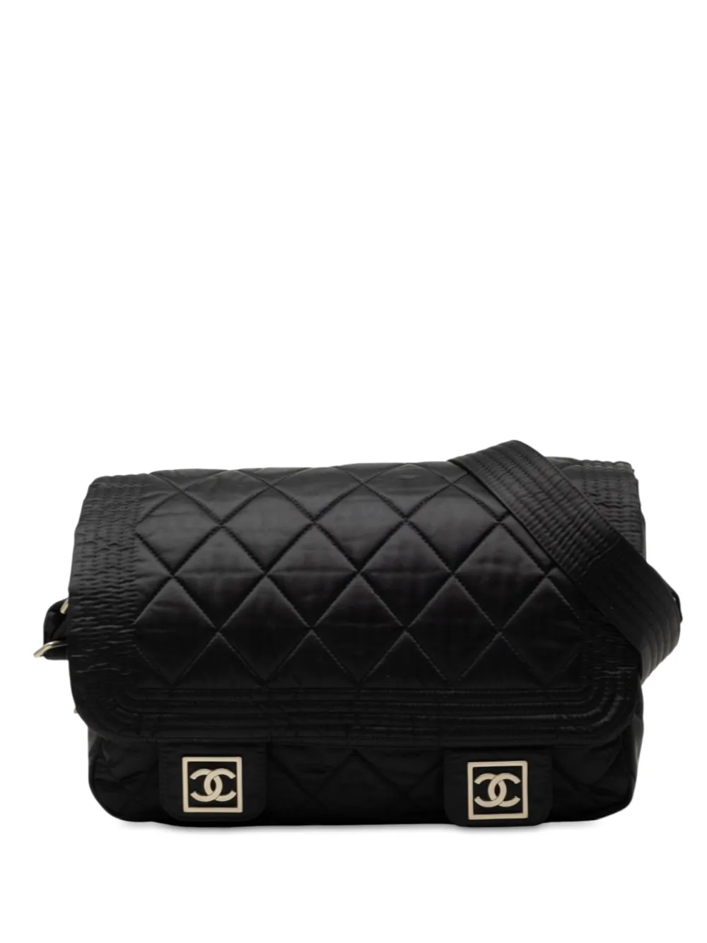 CHANEL Pre-Owned 2005-2006 CC Quilted Nylon Sports Line Messenger Bag crossbody bag - Schwarz