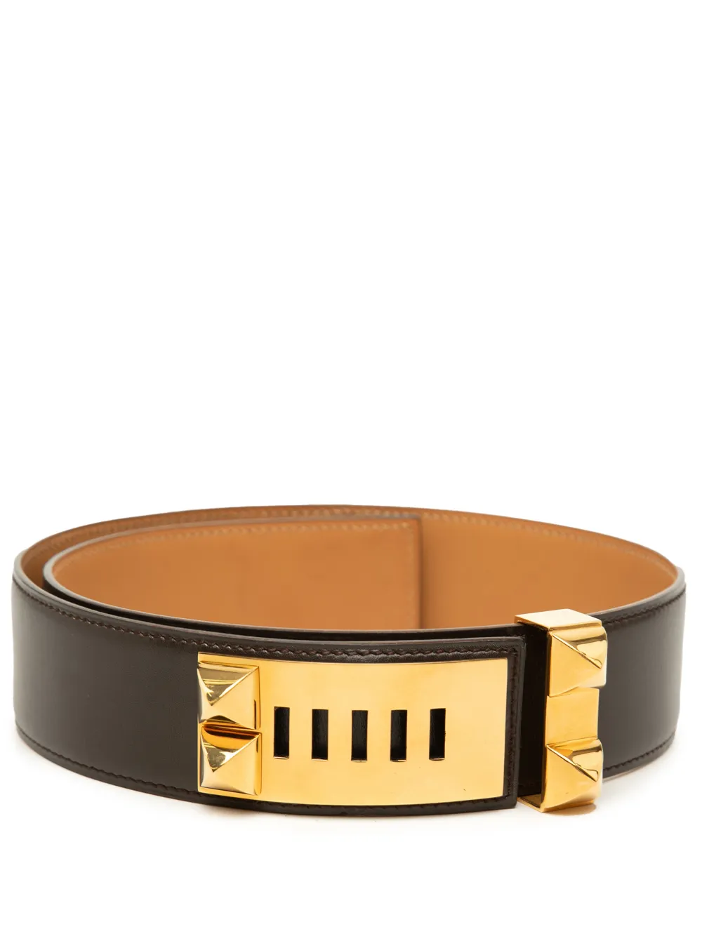 Hermès Pre-Owned 1997 Box Calf Collier de Chien 70 belt - Marrone