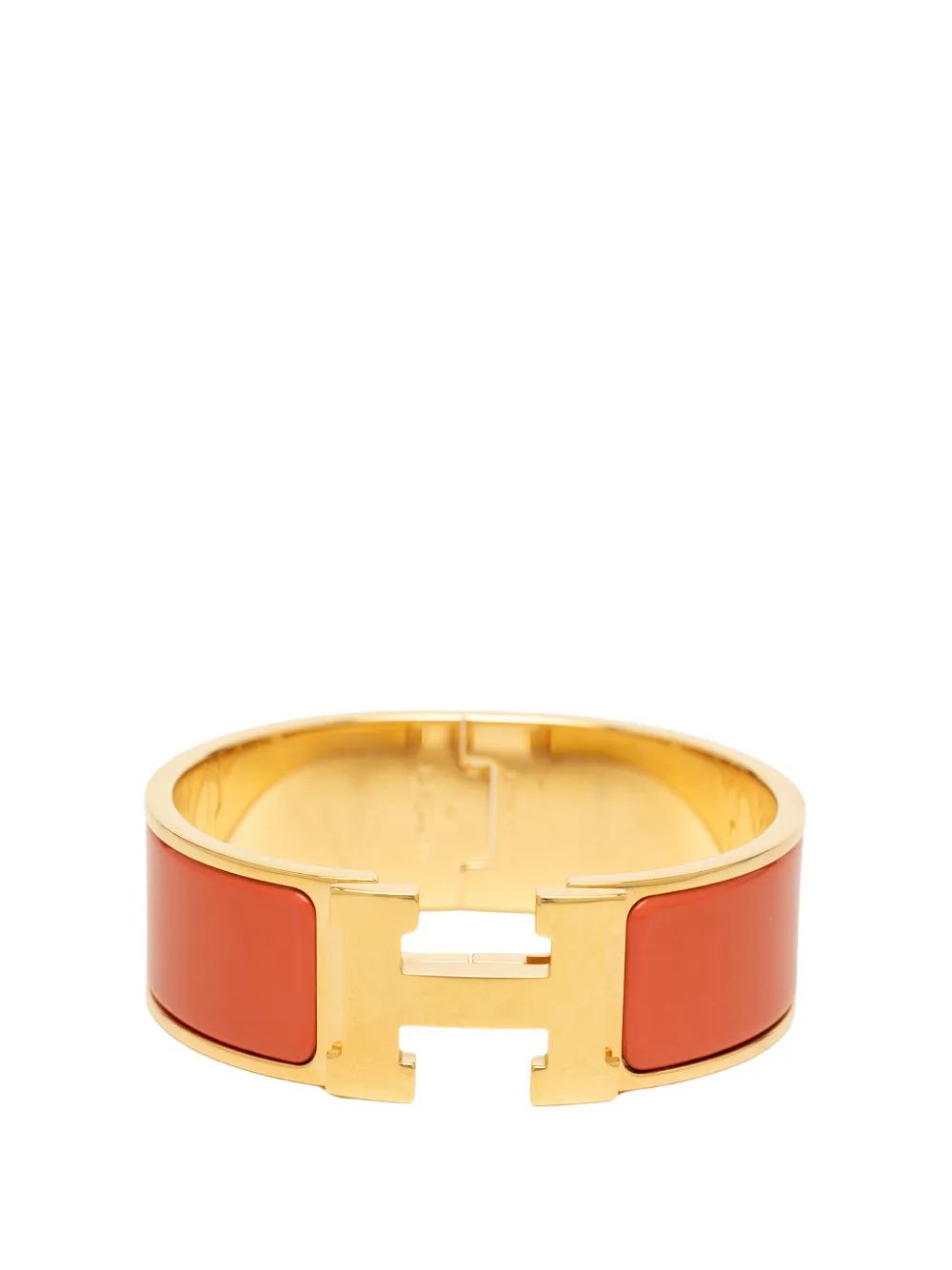 Hermès Pre-Owned 2000-2026 Wide Enamel Clic H Bracelet PM costume bracelet - Orange