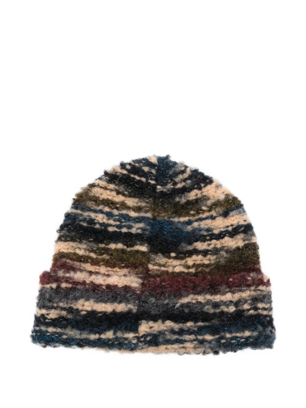 Drykorn Gestreepte chunky gebreide muts Blauw